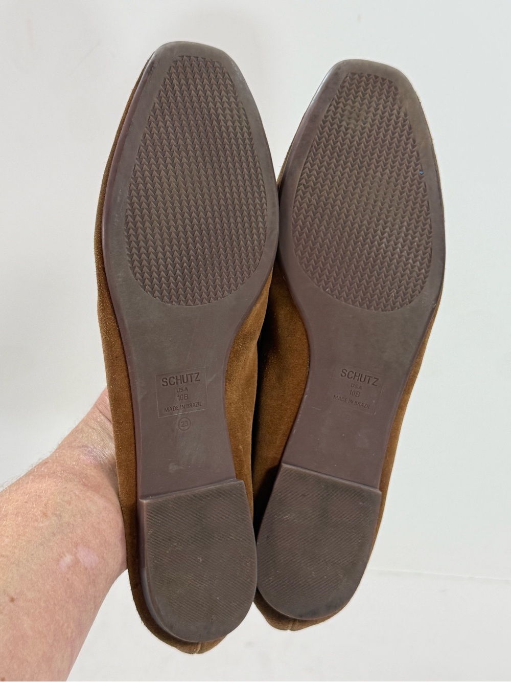 SCHUTZ Brown Suede LAURIE Studded Loafers size 10 - Picture 5 of 8